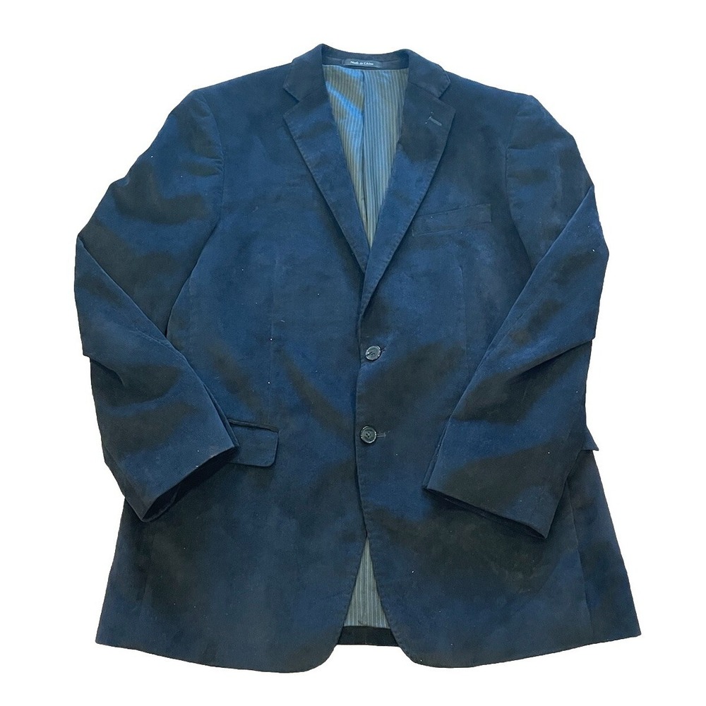 Calvin Klein Velvet Corduroy Blazer Size 40R Black Polyester blend